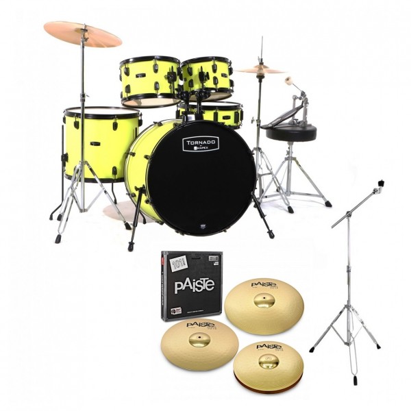 Mapex Tornado 22'' Rock Fusion 5pc Drum Kit w/Paiste, Yellow