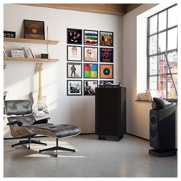 BDI Corridor 8172 Charcoal Stained Ash AV Tower / Hi-Fi Cabinet