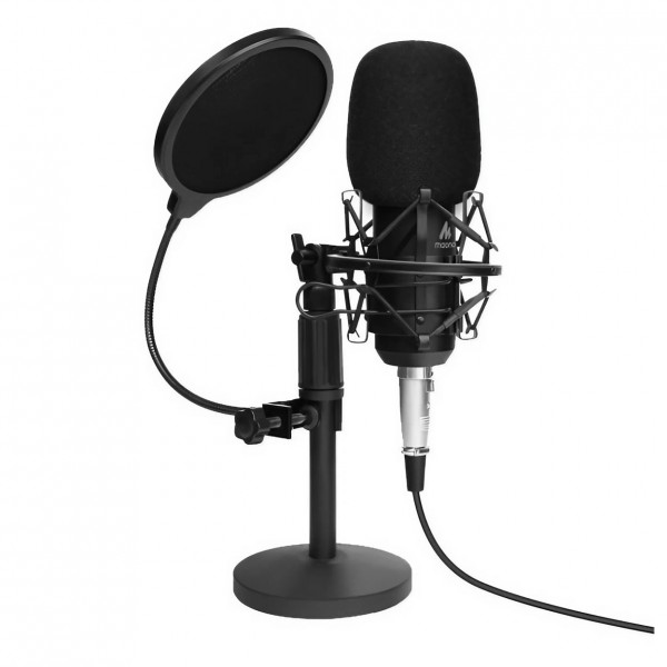 Maono XLR Studio Desktop Condenser Cardioid Microphone w/ Pop Filter - Angled