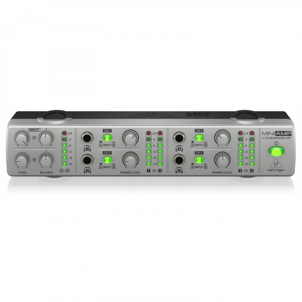 Behringer MINIAMP AMP800 V2 Headphone Amplifier - Top, Front