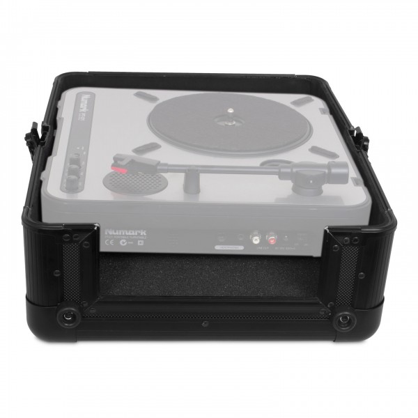 UDG Pick Foam Flight Case S, Black - Rear Open (Turntable Not Included)