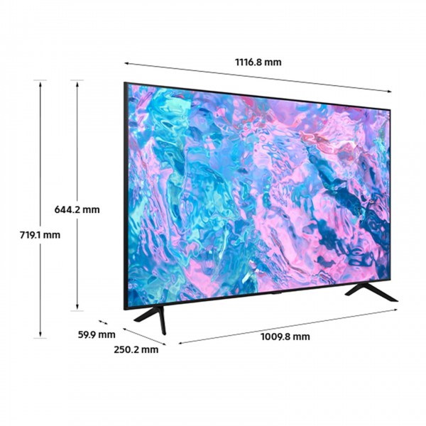 Samsung 50" CU7100 4K HDR Smart TV - dimensions