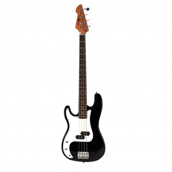 LA Left Handed Bass Guitar by Gear4music, Black - Secondhand