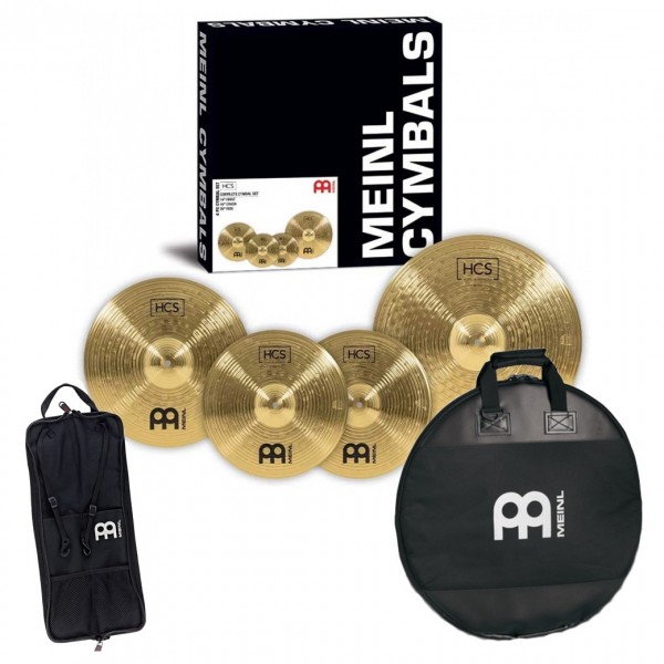 Meinl HCS Cymbal Set Plus Cymbal & Compact Stick Bag Bundle