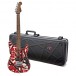 EVH Striped Frankie, Red/White/Black with Stripe Hardshell Case