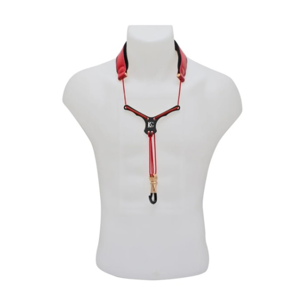 BG SAT Saxophone Zen Strap, Metal Snap Hook, Red