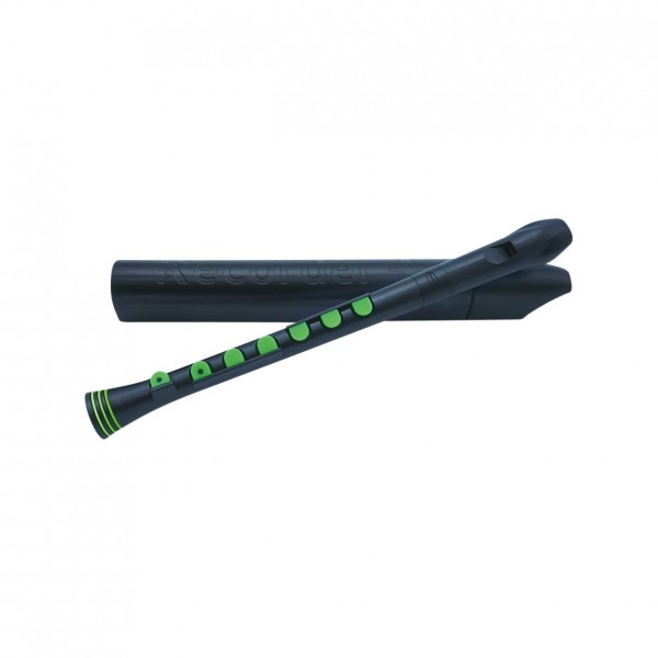 Nuvo Recorder+ with Hard Case,German Fingering Black and Green Case