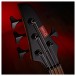 G4M 972 Fanned Fret Bass Guitar, Red Burl Burst