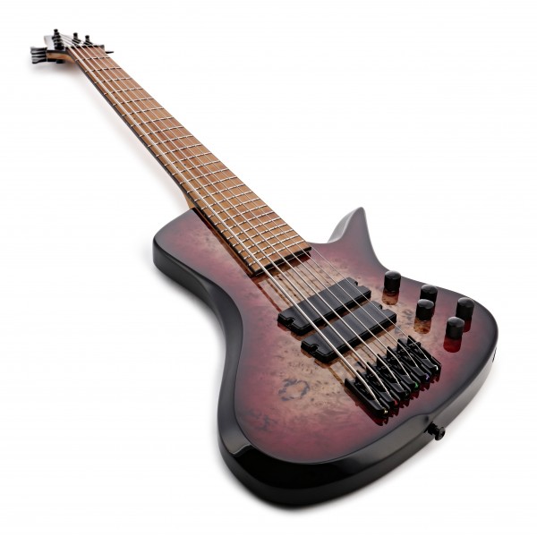 G4M 972 Fanned Fret 6-String Bass Guitar, Purple Burl Burst