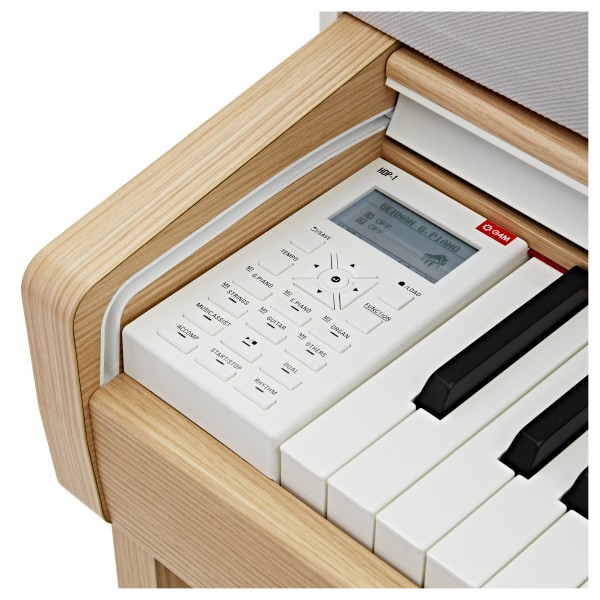 G4M High Top Upright Piano, Maple & White