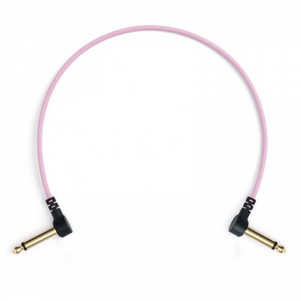 MyVolts Candycords Pedal Cable, 6.35mm Angled Jack 18cm, Marshmallow Pink