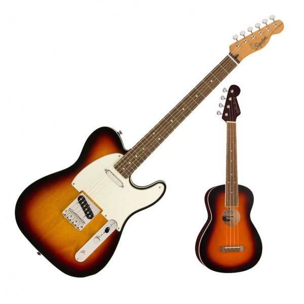 Squier Classic Vibe 60s Custom Tele, 3T Sb with FREE Fender Ukulele