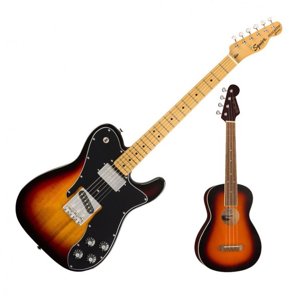 Squier Classic Vibe 70s Tele Custom, 3T Sb with FREE Fender Ukulele