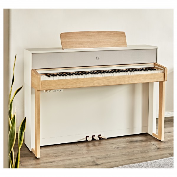 G4M High Top Upright Piano, Maple & White