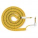 MyVolts Candycords Cable en espiral acodado recto de 6,35 mm, 100 cm, amarillo
