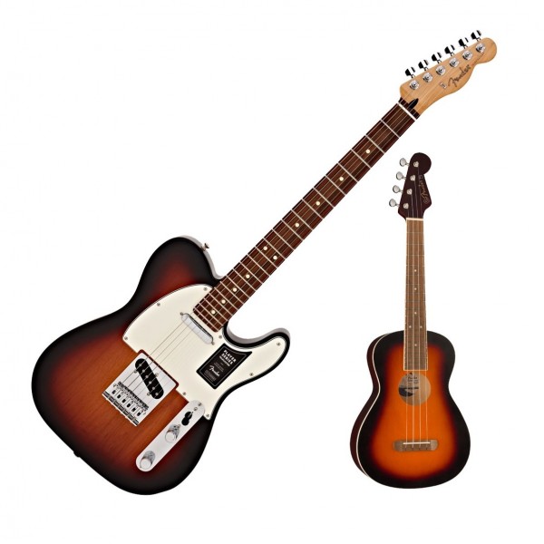 Fender Player Telecaster PF, 3C Sunburst with FREE Fender Ukulele