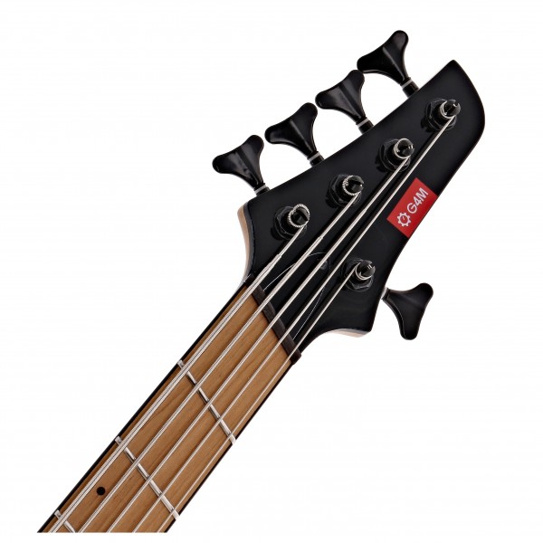 G4M 972 Fanned Fret 5-String Bass Guitar, Blue Burl Burst at