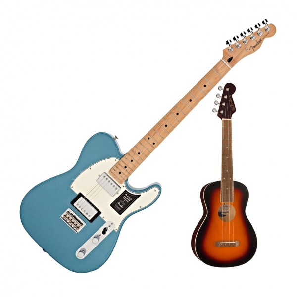 Fender Player Telecaster HH MN, Tidepool with FREE Fender Ukulele
