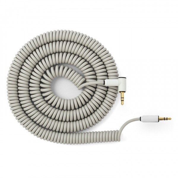 MyVolts Candycords 3.5mm Straight-Angled Coiled Cable 100cm, Powder Grey