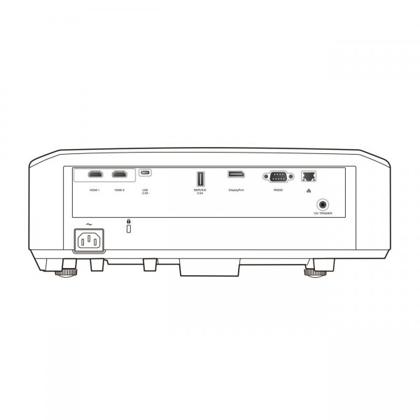 JVC LX-NZ30W 4K Laser Projector, White - rear drawing