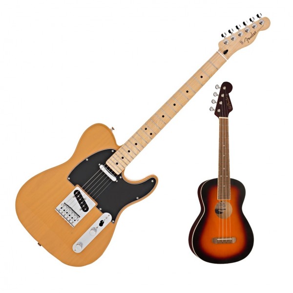 Fender Player Telecaster MN, B Blonde with FREE Fender Ukulele