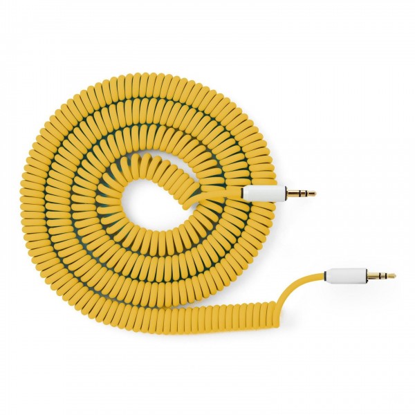 MyVolts Candycords 3.5mm Straight Jack, Coiled Cable 100cm, Yellow