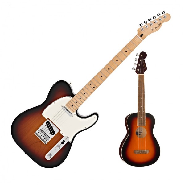 Fender Player Telecaster MN, 3-Color Sunburst w/ FREE Fender Ukulele