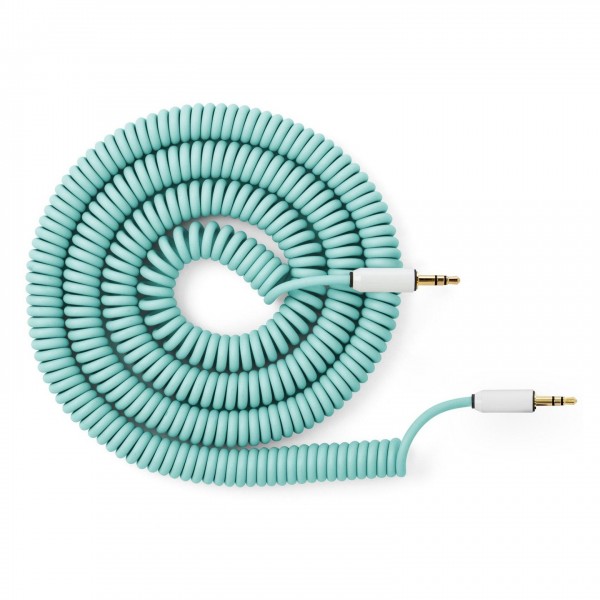 MyVolts Candycords 3.5mm Straight Jack, Coiled Cable 100cm, Mint Green
