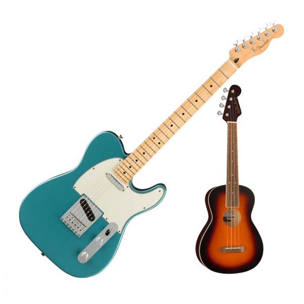Fender Player Telecaster MN, Tidepool with FREE Fender Ukulele