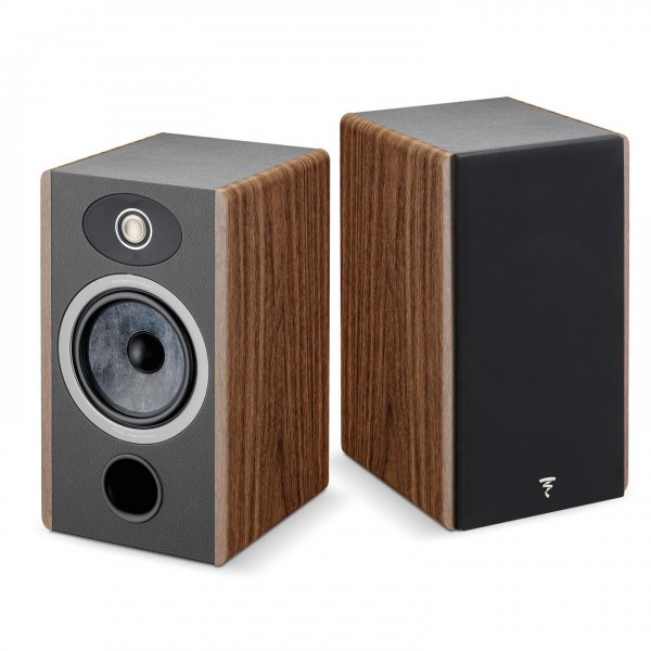 Focal Vestia N1 Bookshelf Speaker (Pair), Dark Wood Front View 2