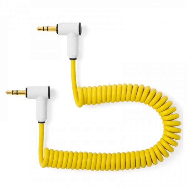 MyVolts Candycords 3.5mm Angled Jack Coiled Cable 20cm, Yellow