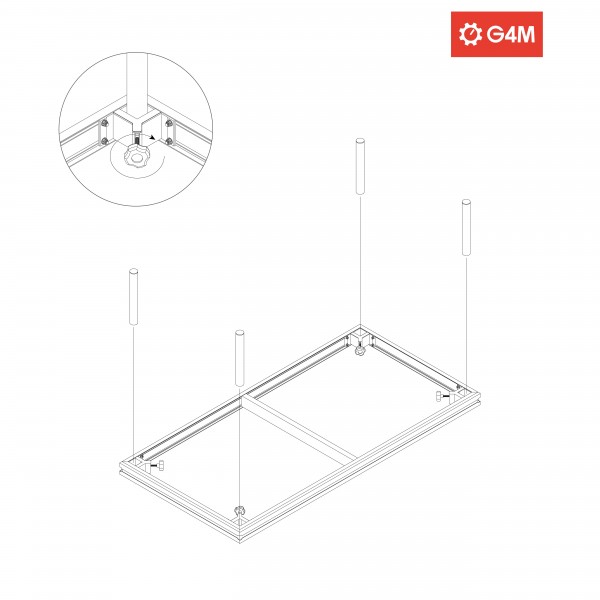 G4M Pro Stage 2m x 4m Stage, 60cm