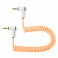 MyVolts Candycords 3.5mm Angled Jack Coiled Cable 20cm, Peach