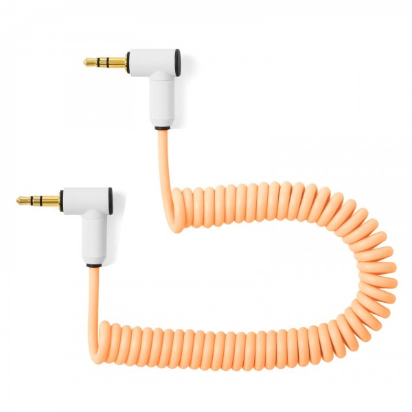 MyVolts Candycords 3.5mm Angled Jack Coiled Cable 20cm, Peach