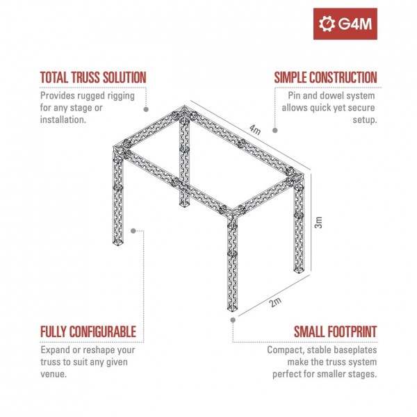 G4M Truss 4m x 3m x 2m Stage Pack