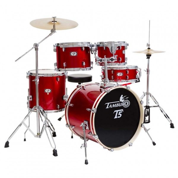 Tamburo T5 Series 20'' 5pc Drum Kit, Bright Red Sparkle