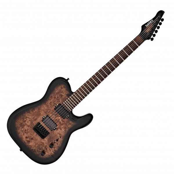 SubZero Paradigm Electric Guitar, Black Burl Burst