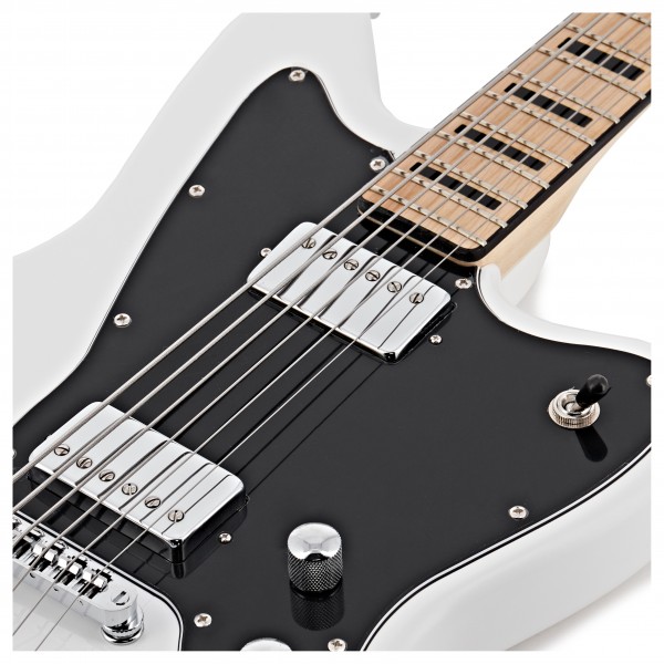 SubZero Rogue VI Baritone Electric Guitar, Polar White at Gear4music