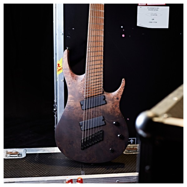 G4M 529 Pro Fanned Fret 8-String Electric Guitar, Grey Tide Fade