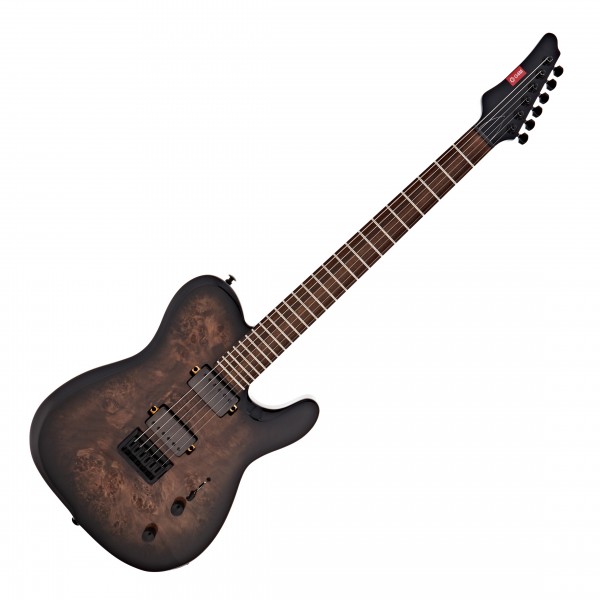 G4M 734 Pro Baritone Electric Guitar, Black Burl Burst