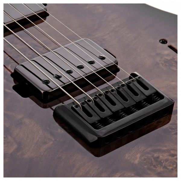 G4M 734 Pro Baritone Electric Guitar, Black Burl Burst