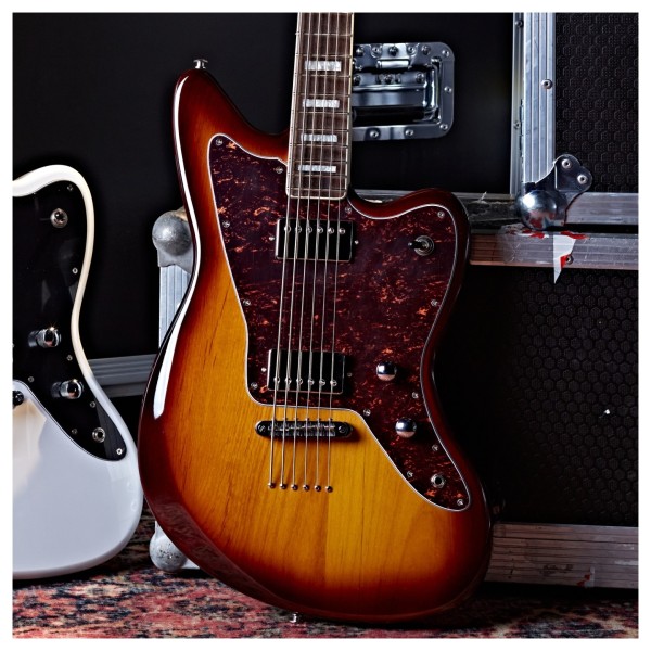 G4M 638 Baritone VI Electric Guitar, Tobacco Sunburst at Gear4music