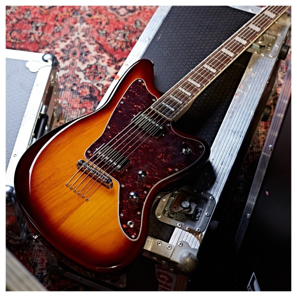 G4M 638 Baritone VI Electric Guitar, Tobacco Sunburst at Gear4music