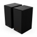 Klipsch R-40PM Reference Powered Bookshelf Speakers (Pair), Black - angled with grilles