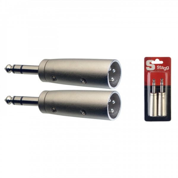 Stagg XLR Male/6.35mm Stereo, Pair Male Adaptor