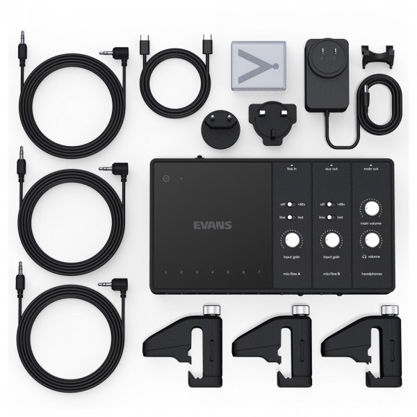 Evans Hybrid Sensory Percussion Sound System - Contents