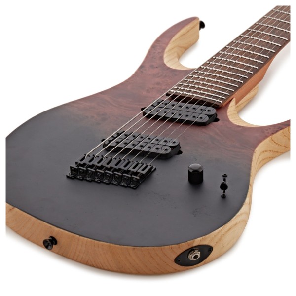 G4M 529 Pro Fanned Fret 8-String Electric Guitar, Grey Tide Fade
