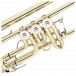 Rotary Valve Student Trumpet with Trigger by Gear4music, Gold