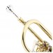 Rotary Valve Student Trumpet with Trigger by Gear4music, Gold