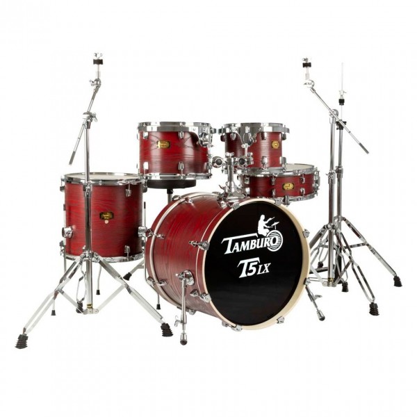 Tamburo T5LX Series 22'' 5pc Drum Kit, Wood Grain Red